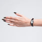 Reloj ovalo tacto piel cafe