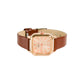 Reloj cuadrdo correa piel sintetica